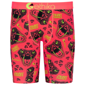 Ethika Mens Ethika Graphic Brief - Mens Red/Black/Yellow Size L