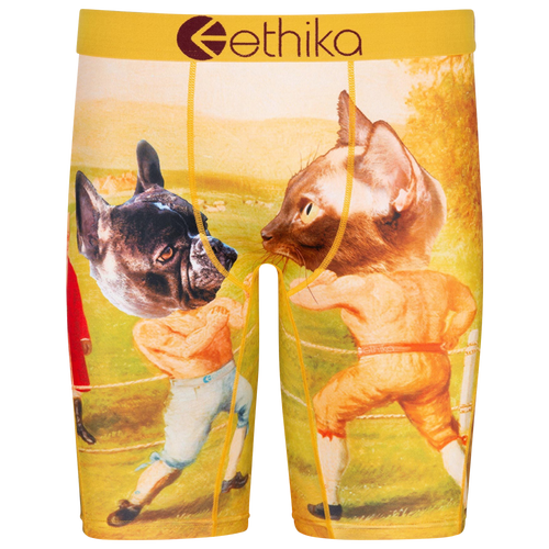 Ethika Mens Ethika Graphic Brief - Mens Yellow/Multi Size S