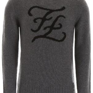 FENDI KARLIGRAPHY PULLOVER 46 Grey Cashmere