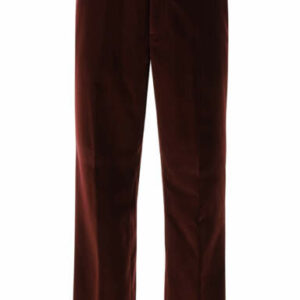 FENDI VELVET TROUSERS 50 Red Cotton