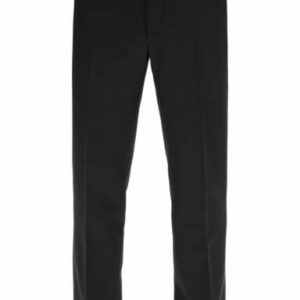 FENDI WOOL TROUSERS WITH LOGO 48 Black Wool