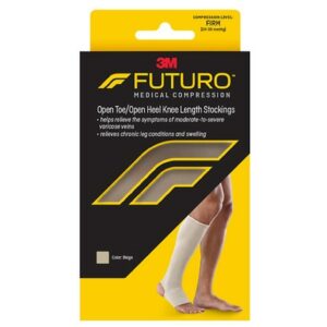 FUTURO Therapeutic Open Toe/Heel Knee Length Stockings for Men and Women Large - 1.0 ea