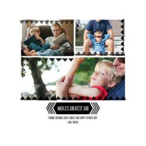 Family + Friends Framed Canvas Print, Black, 12x12, Home Décor -Greatest Dad Triangle Border