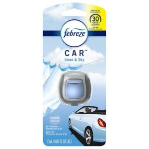 Febreze Car Odor-Eliminating Air Freshener Vent Clip Linen & Sky - 0.06 fl oz