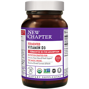 Fermented Vitamin D3 - 2,000 IU + Turmeric and Reishi Mushrooms for Better Absorption (30 Vegetarian Tablets)