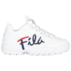 Fila Womens Fila Disruptor Script - Womens Shoes White/Navy/Red Size 08.5