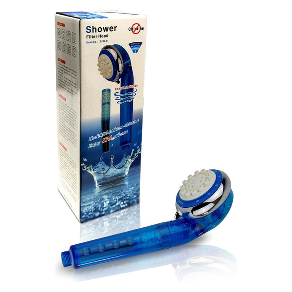 Filtered Hand Held Shower Head with Vitamin C (Blue), Blue Filtered Hand Held Shower Head with Vitamin C (Blue), Blue