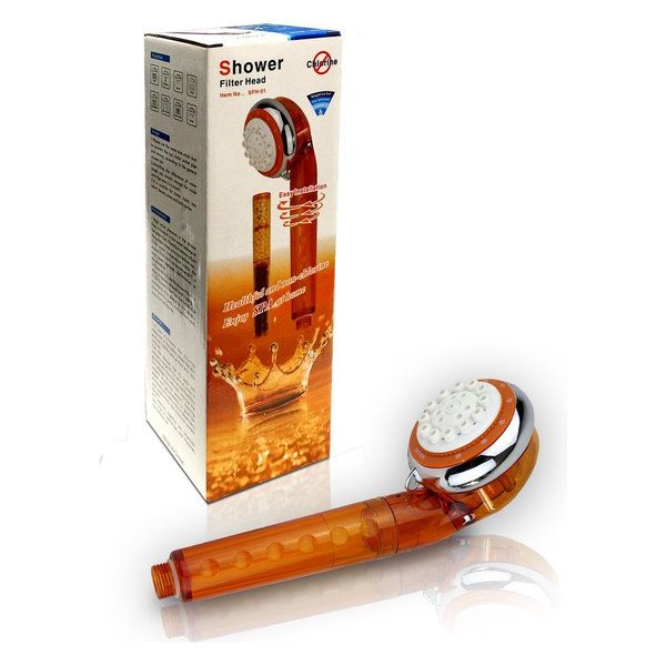 Filtered Hand Held Shower Head with Vitamin C (Orange), Orange Filtered Hand Held Shower Head with Vitamin C (Orange), Orange