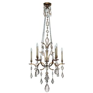 Fine Art Lamps 708640-3ST Encased Gems Eight-Light Two-Tier Chandelier with Clear Crystal Accents Bronze Patina with Clear Crystal Indoor Lighting