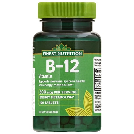 Finest Nutrition B-12 Vitamin 500 mcg Dietary Supplement Tablets - 100.0 ea