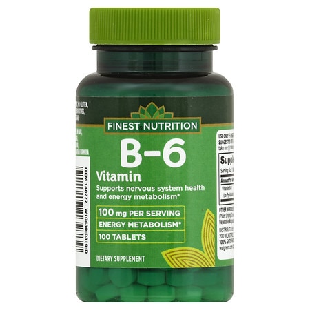 Finest Nutrition B-6 Vitamin 100 mg Dietary Supplement Tablets - 100.0 ea