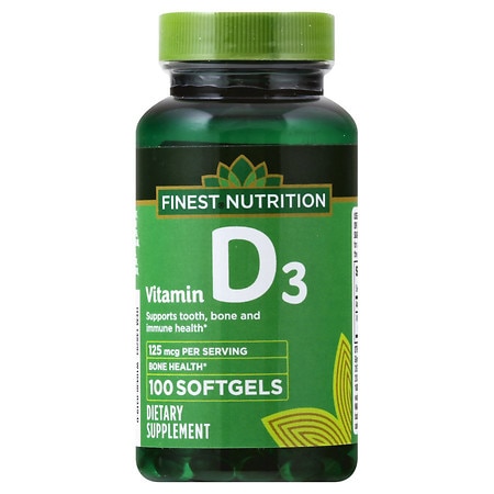 Finest Nutrition D3 Vitamin 125 MCQ Dietary Supplement Softgels - 100.0 ea