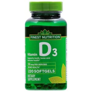 Finest Nutrition D3 Vitamin 2000 IU Dietary Supplement Softgels - 220.0 ea