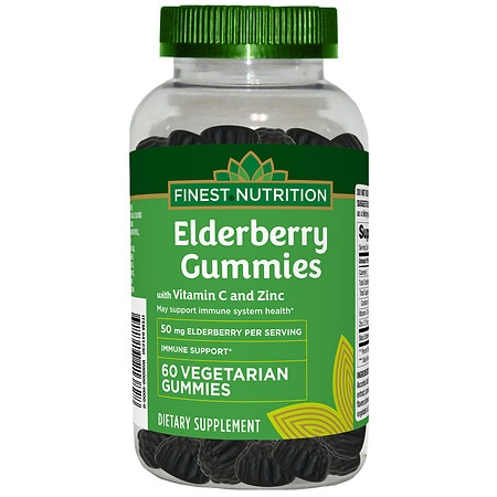 Finest Nutrition Elderberry Gummies with Vitamin C and Zinc - 60.0 ea