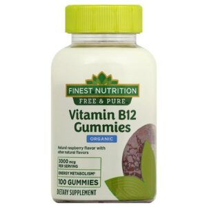 Finest Nutrition Free & Pure Vitamin B-12 3000 mcg Gummies Raspberry - 100.0 ea