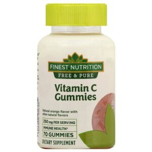 Finest Nutrition Free & Pure Vitamin C Gummy 250mg Natural Orange - 70.0 ea