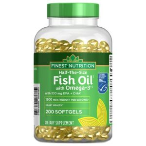 Finest Nutrition Half-the-Size Fish Oil 1200 mg Softgels - 200.0 ea