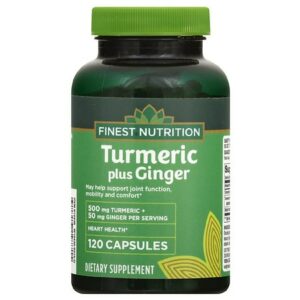 Finest Nutrition Turmeric 500 mg + Ginger 50 mg Capsules - 120.0 ea