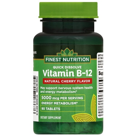 Finest Nutrition Vitamin B12 Methylcobalamin 5000 mcg Quick Dissolve Natural Cherry - 90.0 ea