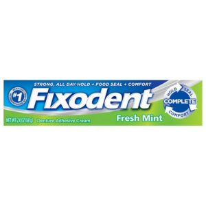Fixodent Complete Denture Adhesive Cream Fresh Mint - 2.4 oz
