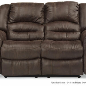 Flexsteel Town Camel Leather Reclining Loveseat