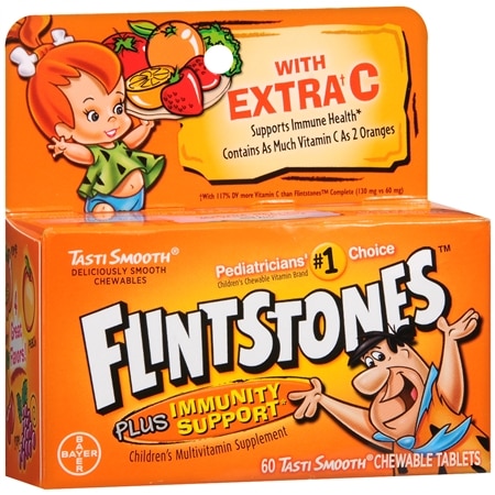 Flintstones Children's Multivitamin plus Immunity Support Supplement Tablets Orange - 60.0 ea