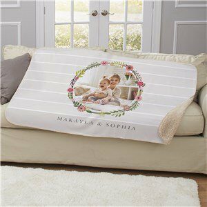 Floral Photo Sherpa Throw