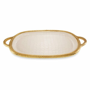 Florentine 22.5" Handled Tray, Gold Snow