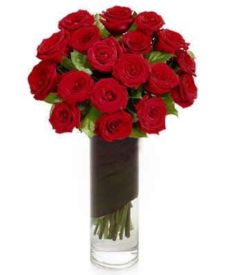 Flowers - 2-Dozen Red Roses in Vase - Regular