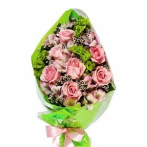 Flowers - All Pink Rose Hand-Tied Bouquet - Regular