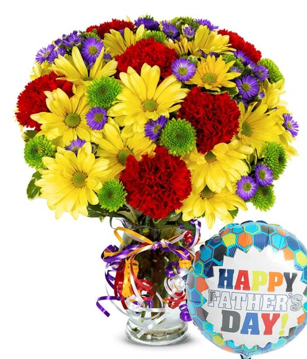 Flowers - Best Wishes Bouquet with Father's Day Balloon - Regular