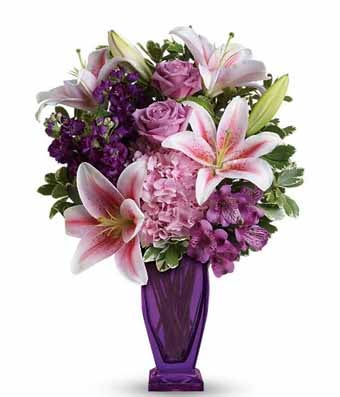 Flowers - Blushing Violet Bouquet - Regular
