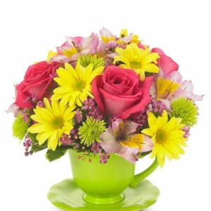 Flowers - Bright Floral Teacup Bouquet - Regular