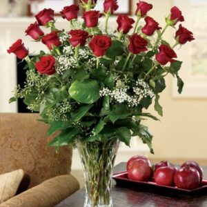 Flowers - Elegant 18 Red Rose Bouquet - Regular