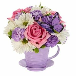 Flowers - Fresh as Lavender Tea Cup Bouquet - Regular