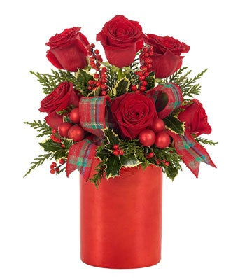 Flowers - Holiday Rose Shimmer Bouquet - Regular