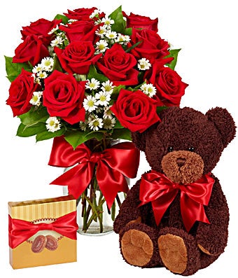 Flowers - Luxury One Dozen Red Roses Bundle - Regular