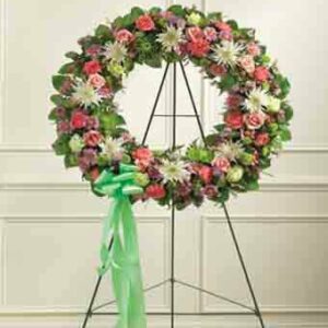 Flowers - Multicolor Pastel Mixed Flower Wreath - Regular
