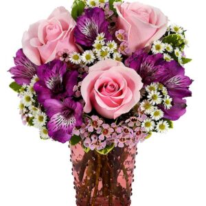 Flowers - Pink Rose Hobnob Bouquet - Regular