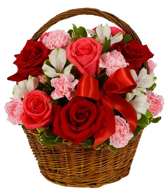 Flowers - Romantic Rose Basket - Regular