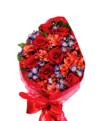 Flowers - Romantic Rose Hand-Tied Bouquet - Regular