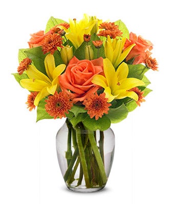 Flowers - Sunny Rose and Lily Bouquet - Regular