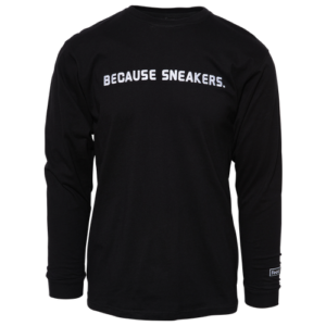 Foot Locker Mens Foot Locker Because Sneakers Longsleeve T-Shirt - Mens Black/White Size M