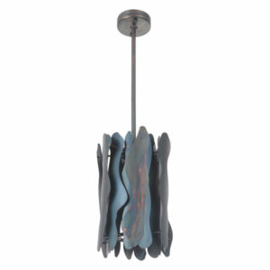 Forjado 1 Light Pendant in Fired Steel