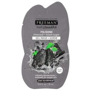 Freeman Feeling Beautiful Charcoal + Black Sugar Gel Mask + Scrub Sachet - 0.05 oz