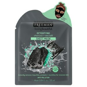 Freeman Feeling Beautiful Detoxifying Charcoal + Sea Salt Sheet Mask - 0.84 oz