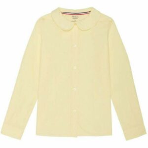 French Toast Girls' Long Sleeve Modern Peter Pan Blouse Yellow, 5 Youth - Uniform Accessories at Academy Sports