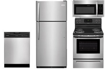 Frigidaire Stainless Steel Top-Freezer Refrigerator Kitchen Package with Electric Range