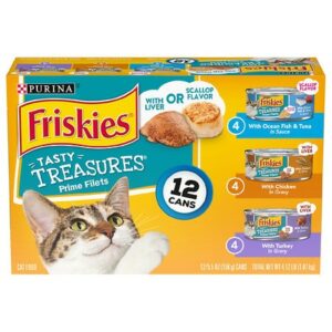 Friskies Gravy Tasty Treasures Prime Filets Variety Pack Variety Pack - 5.5 oz x 12 pack