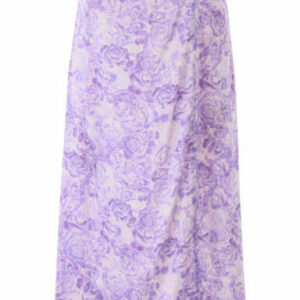 GANNI FLORAL PRINT SKIRT 38 Purple, White